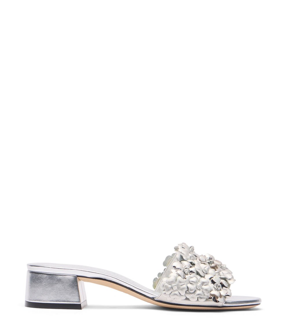 Stuart Weitzman MEADOW 35 SLIDE en PLATA de Mujer | Stuart Weitzman®