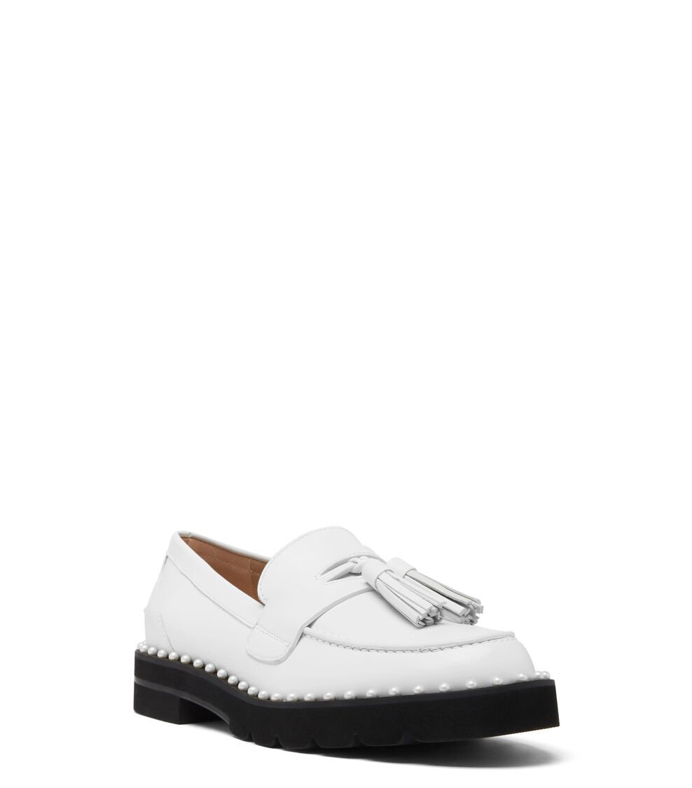 Stuart Weitzman MILA LIFT PEARL LOAFER En BLANCO De Mujer | Stuart Weitzman®