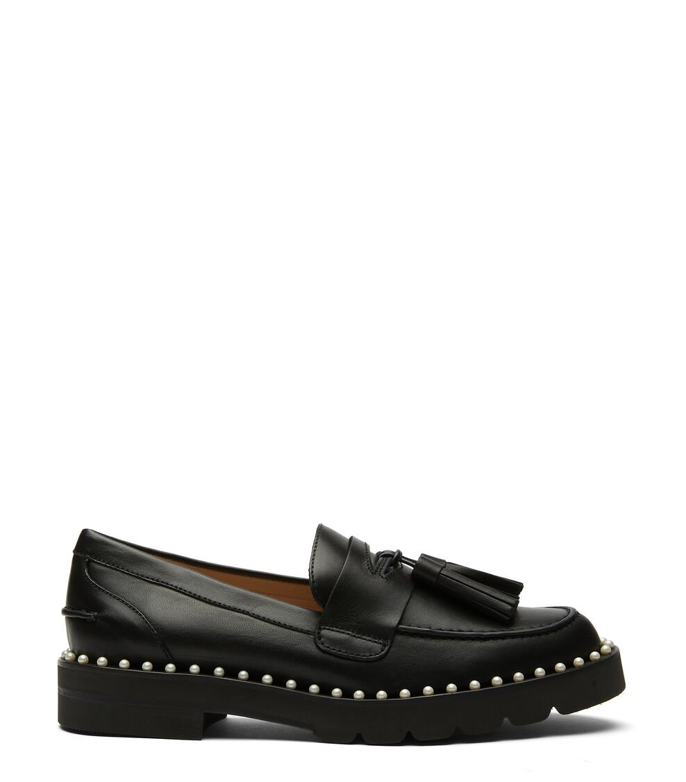 Stuart Weitzman MILA LIFT PEARL LOAFER en NEGRO de Mujer | Stuart Weitzman®