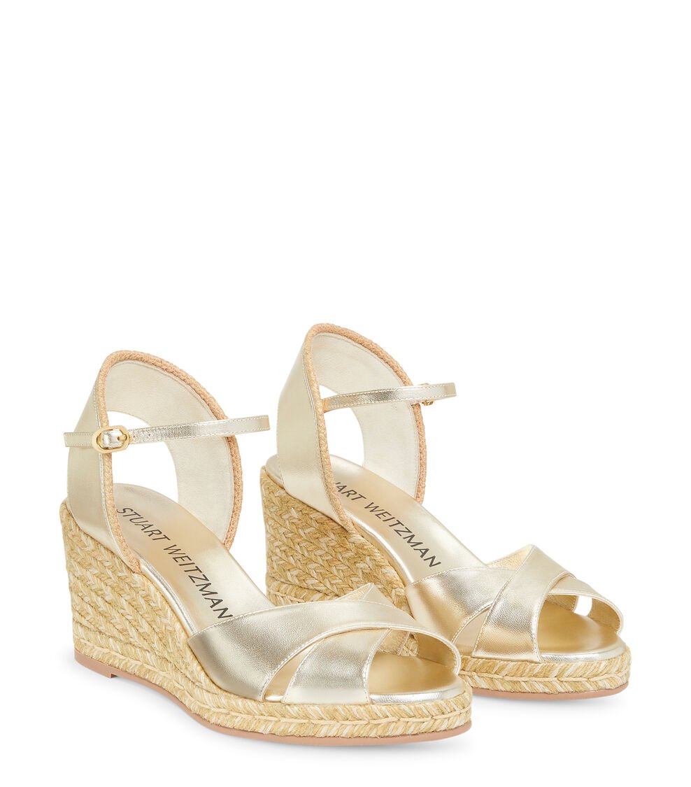 Stuart Weitzman MIRELA II ESPADRILLE WEDGE En OROCLARO De Mujer | Stuart Weitzman®