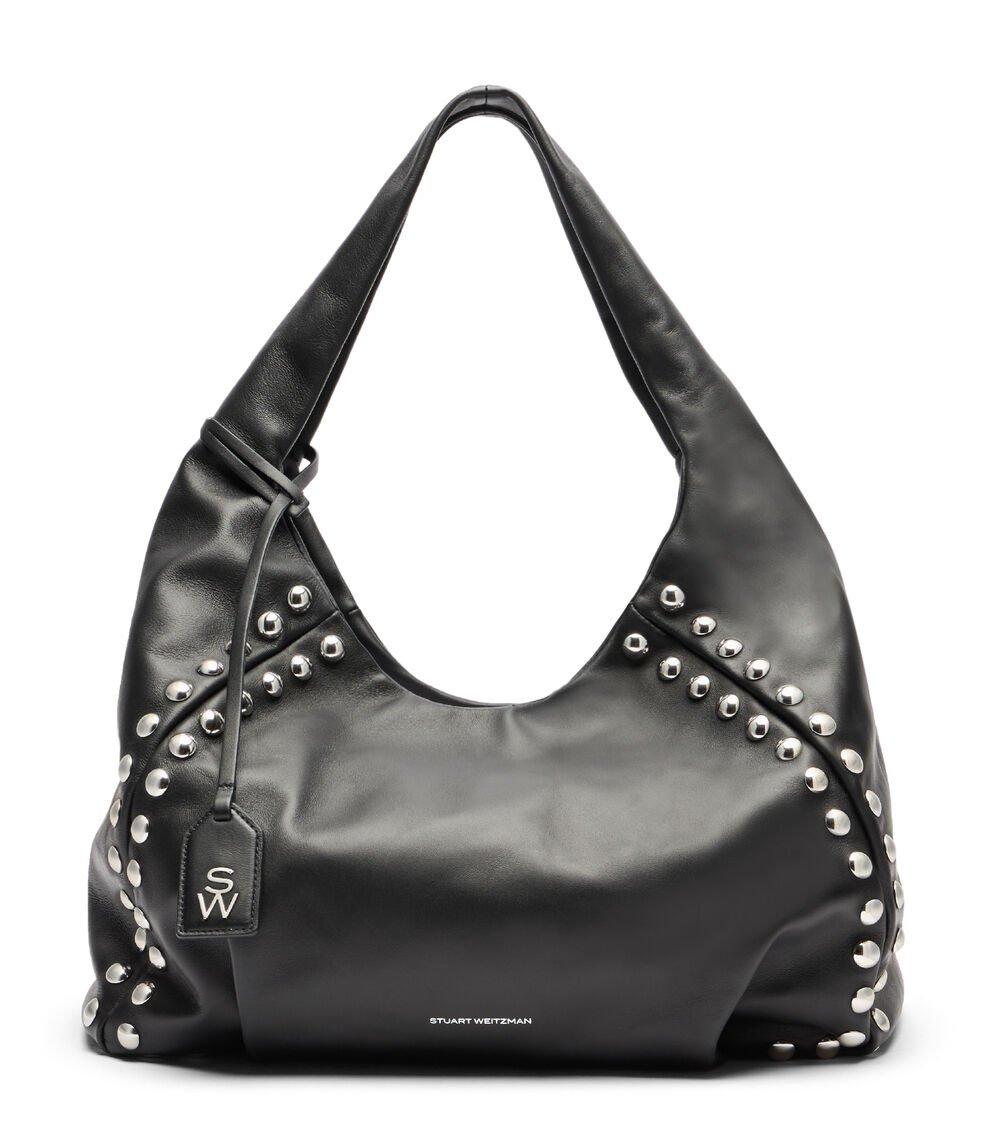 Stuart Weitzman MODA STUD HOBO BAG en BLACK de Mujer | Stuart Weitzman®