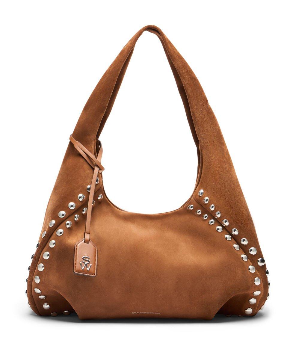 Stuart Weitzman MODA STUD HOBO BAG en FOX de Mujer | Stuart Weitzman®