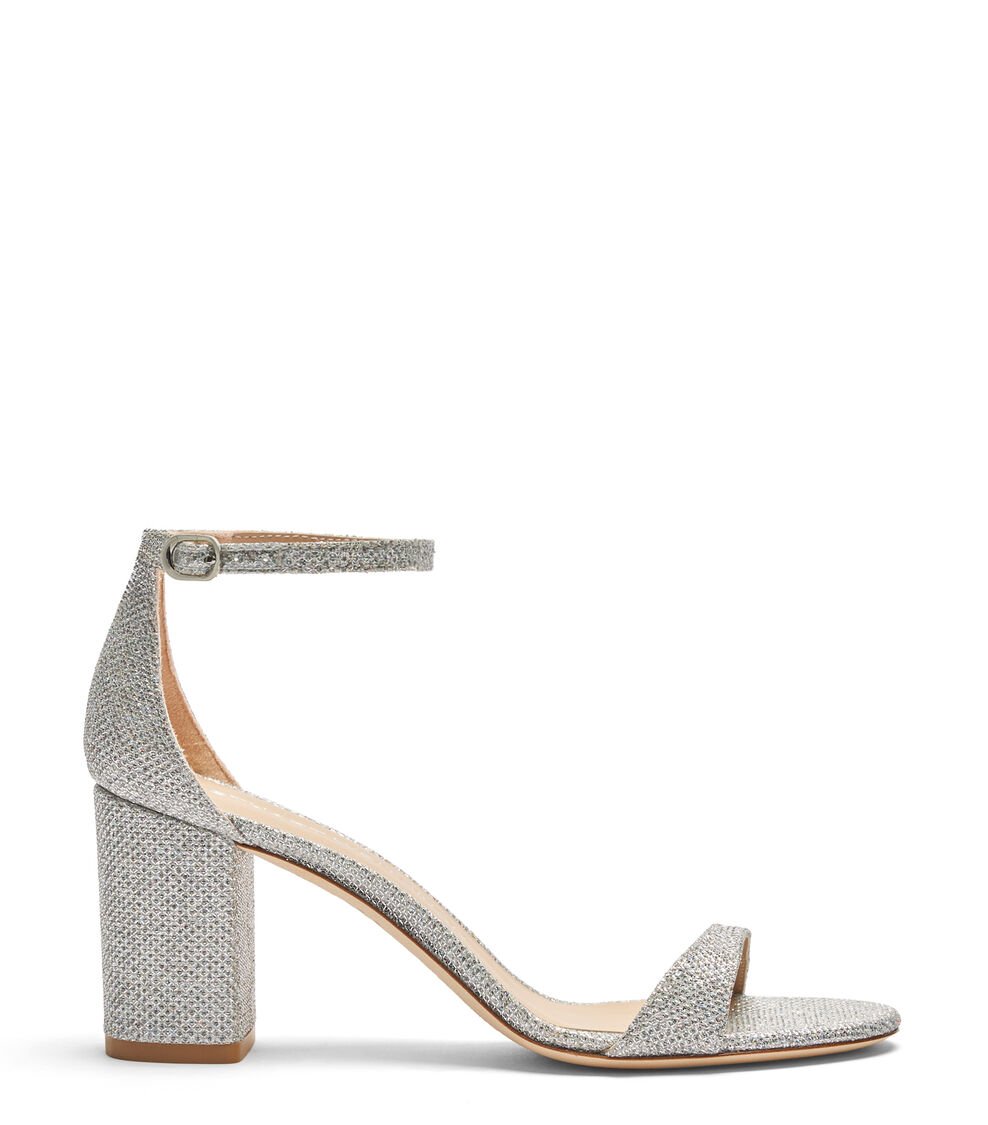 Stuart Weitzman NUDIST II 75 BLOCK SANDAL en CRISTAL de Mujer | Stuart Weitzman®