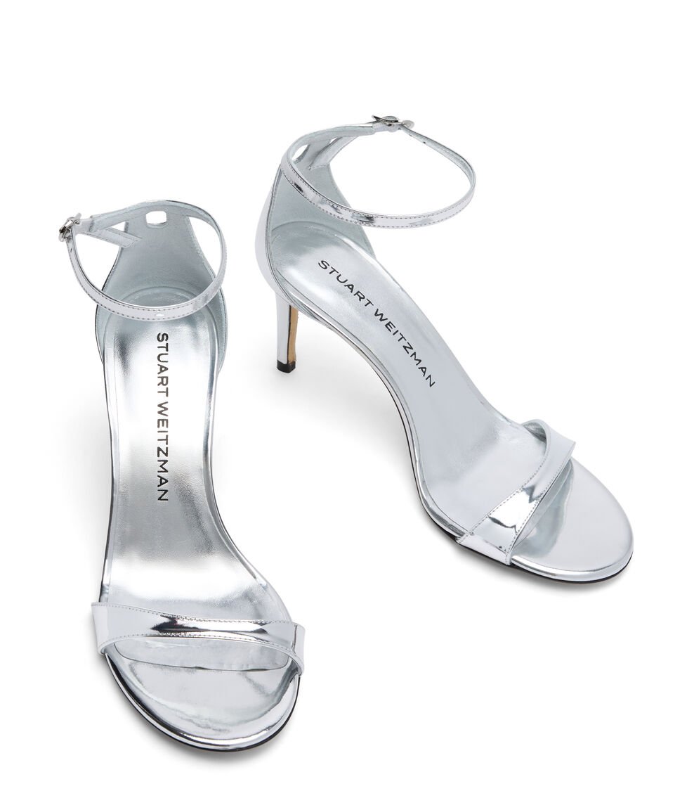 Stuart Weitzman NUDIST II SANDAL 75 En PLATA De Mujer | Stuart Weitzman®