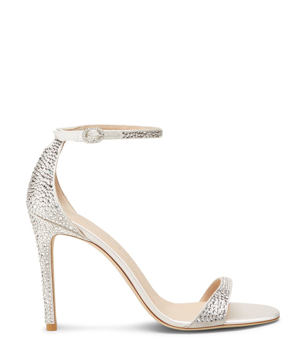 Stuart Weitzman NUDIST SHINE 100 SANDAL en CLARO/CREMA de Mujer | Stuart Weitzman®