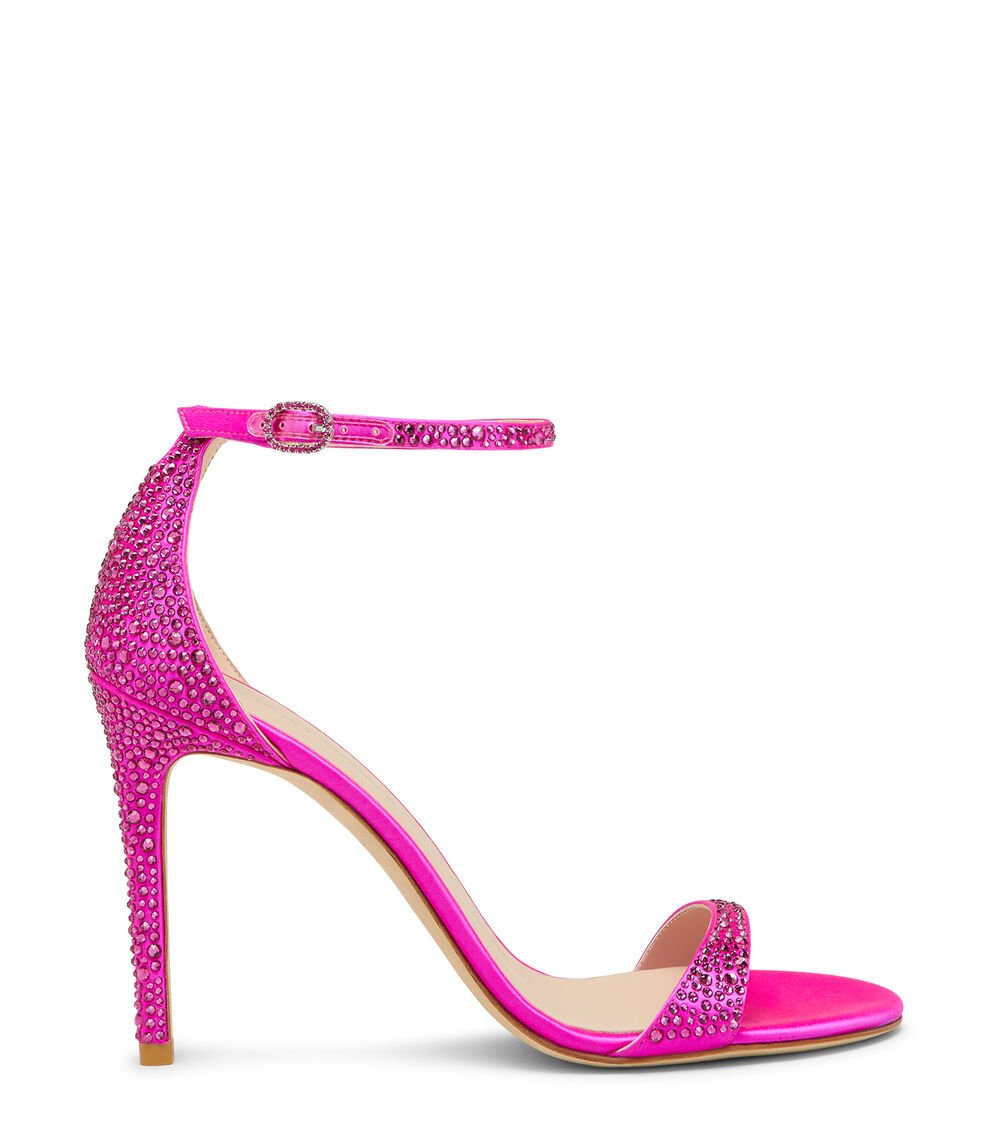 Stuart Weitzman NUDIST SHINE 100 SANDAL en FUCSIA de Mujer | Stuart Weitzman®