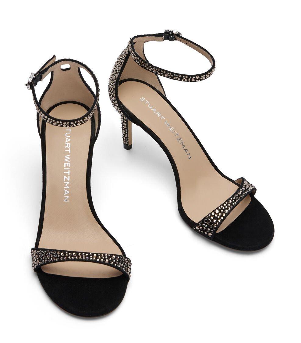 Stuart Weitzman NUDIST SHINE 75 SANDAL En JET HEMATITE/NEGRO De Mujer | Stuart Weitzman®
