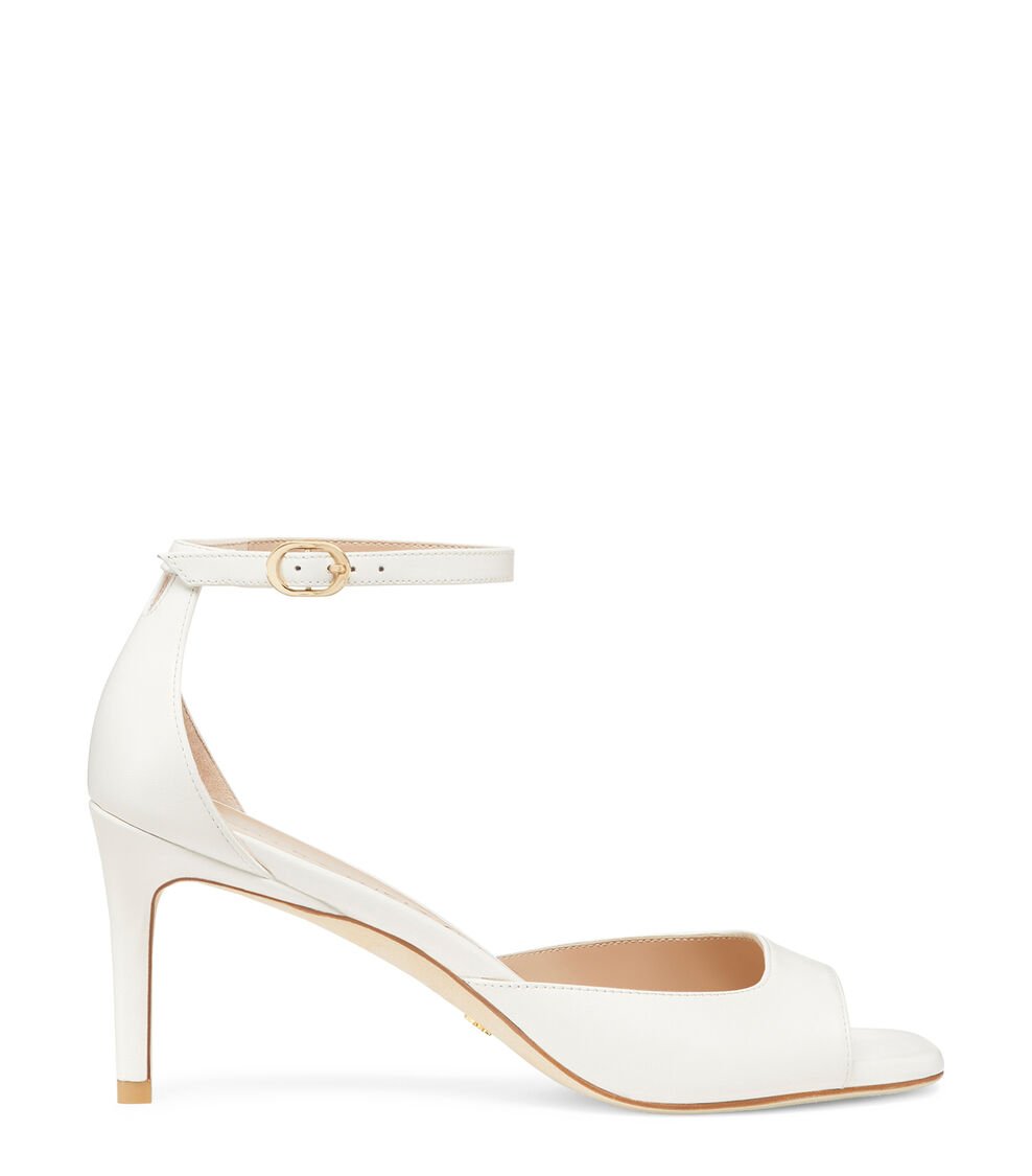 Stuart Weitzman NUDISTIA 75 SANDAL en CREMA de Mujer | Stuart Weitzman®