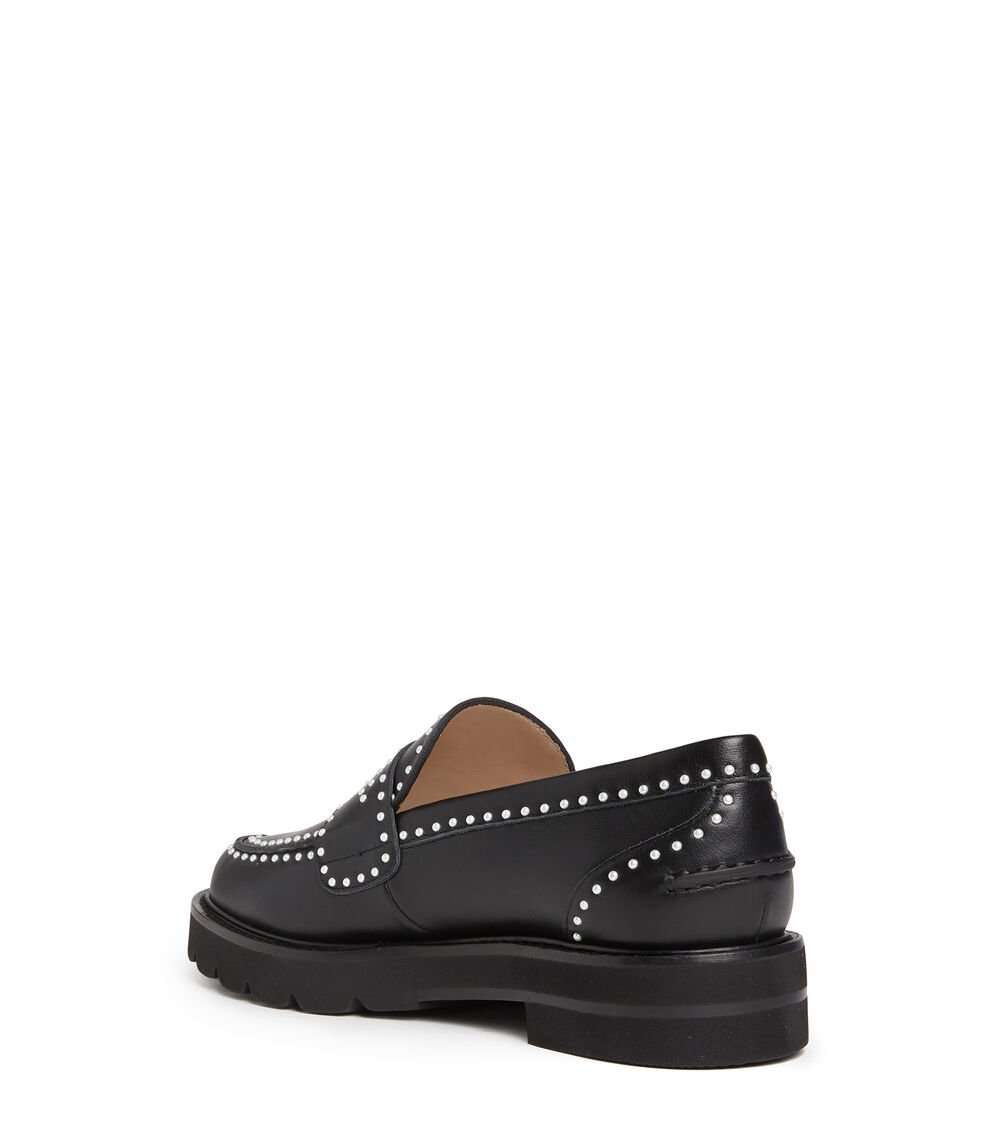 Stuart Weitzman PARKER LIFT MINI PEARL LOAFER En NEGRO De Mujer | Stuart Weitzman®