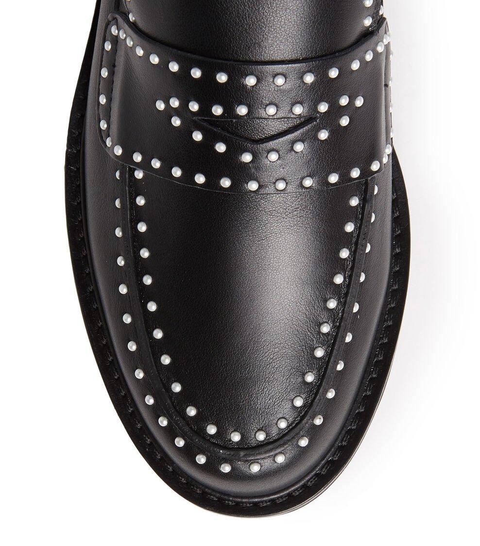 Stuart Weitzman PARKER LIFT MINI PEARL LOAFER En NEGRO De Mujer | Stuart Weitzman®