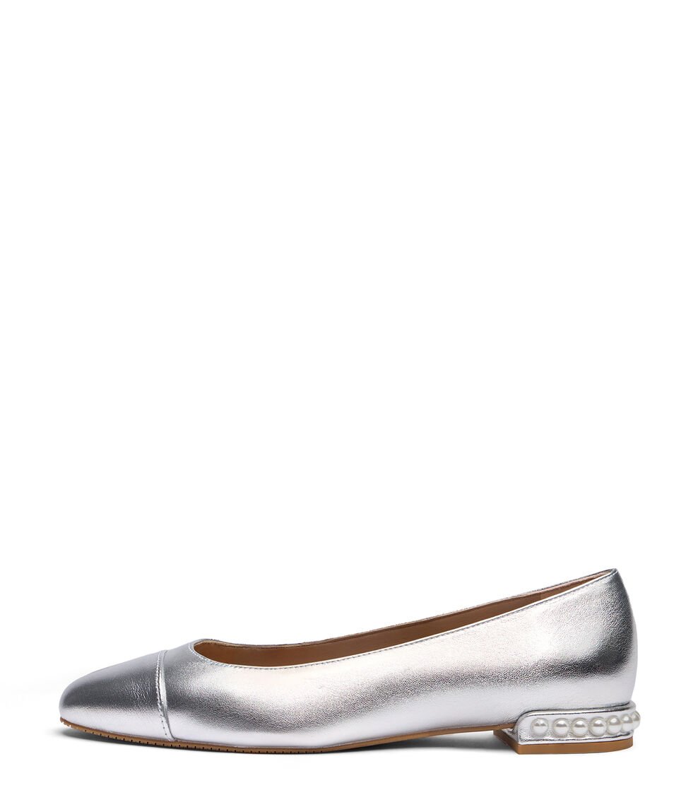 Stuart Weitzman PEARL FLAT En PLATA De Mujer | Stuart Weitzman®