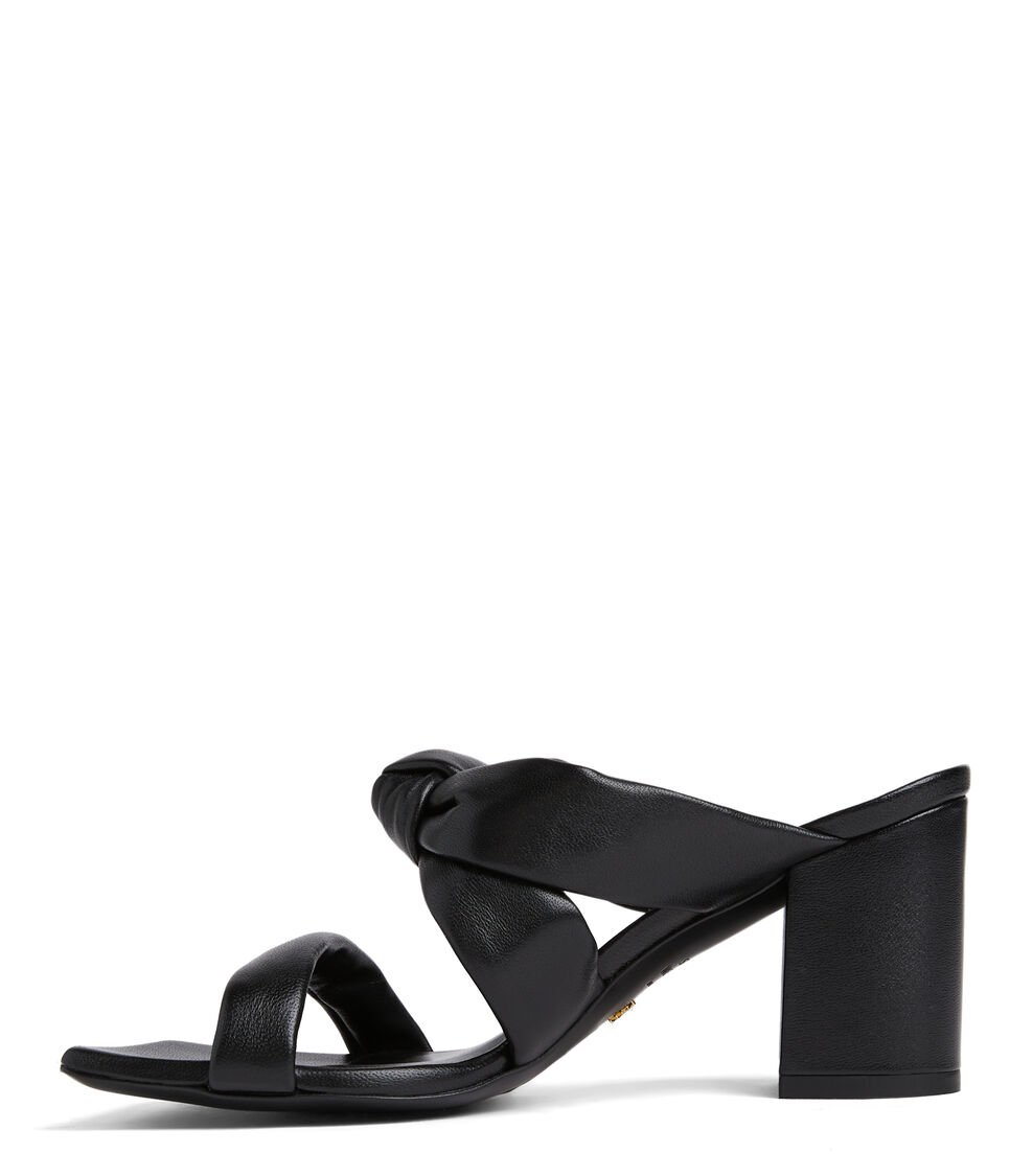 Stuart Weitzman PLAYA 75 KNOT BLOCK SLIDE En NEGRO De Mujer | Stuart Weitzman®