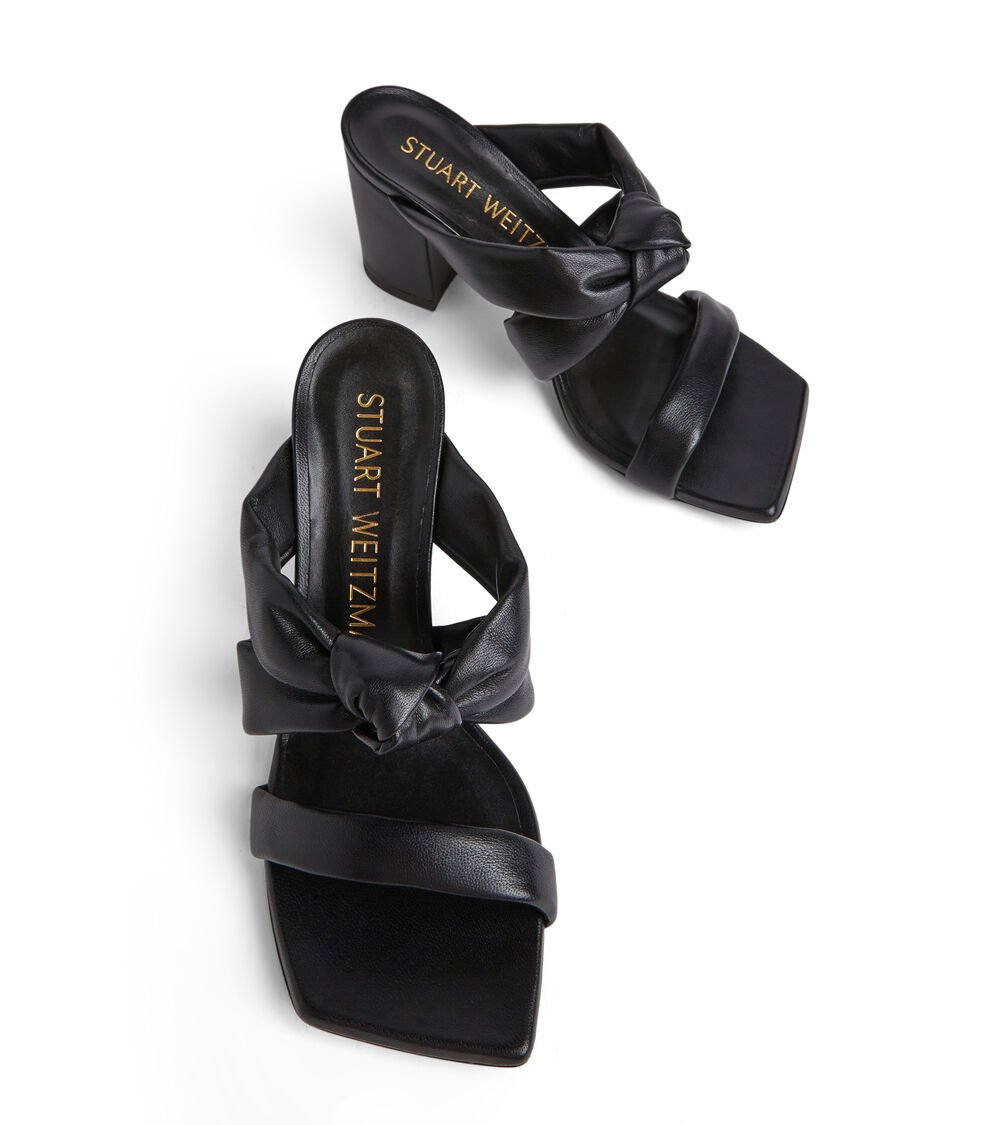 Stuart Weitzman PLAYA 75 KNOT BLOCK SLIDE En NEGRO De Mujer | Stuart Weitzman®