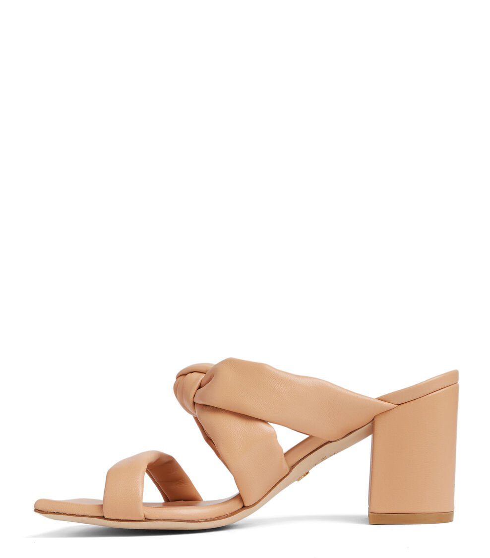 Stuart Weitzman PLAYA 75 KNOT BLOCK SLIDE En ROJIZO De Mujer | Stuart Weitzman®