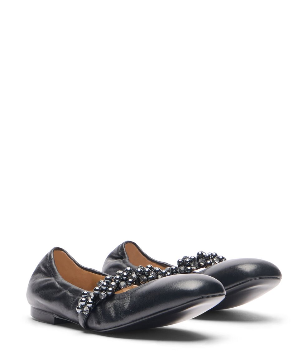 Stuart Weitzman POPPY BALLET FLAT En NEGRO/GRAFITO/NEGRO De Mujer | Stuart Weitzman®