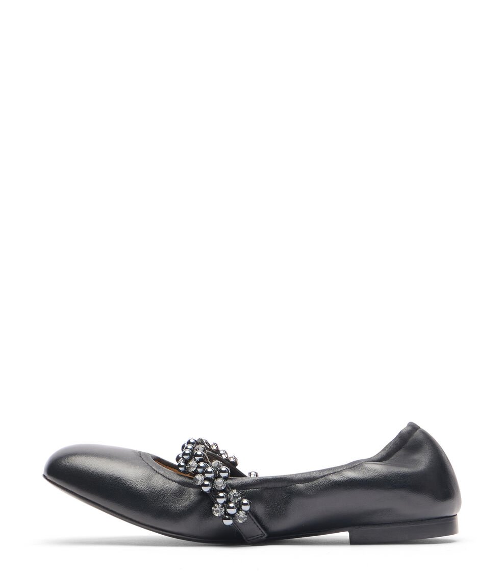 Stuart Weitzman POPPY BALLET FLAT En NEGRO/GRAFITO/NEGRO De Mujer | Stuart Weitzman®