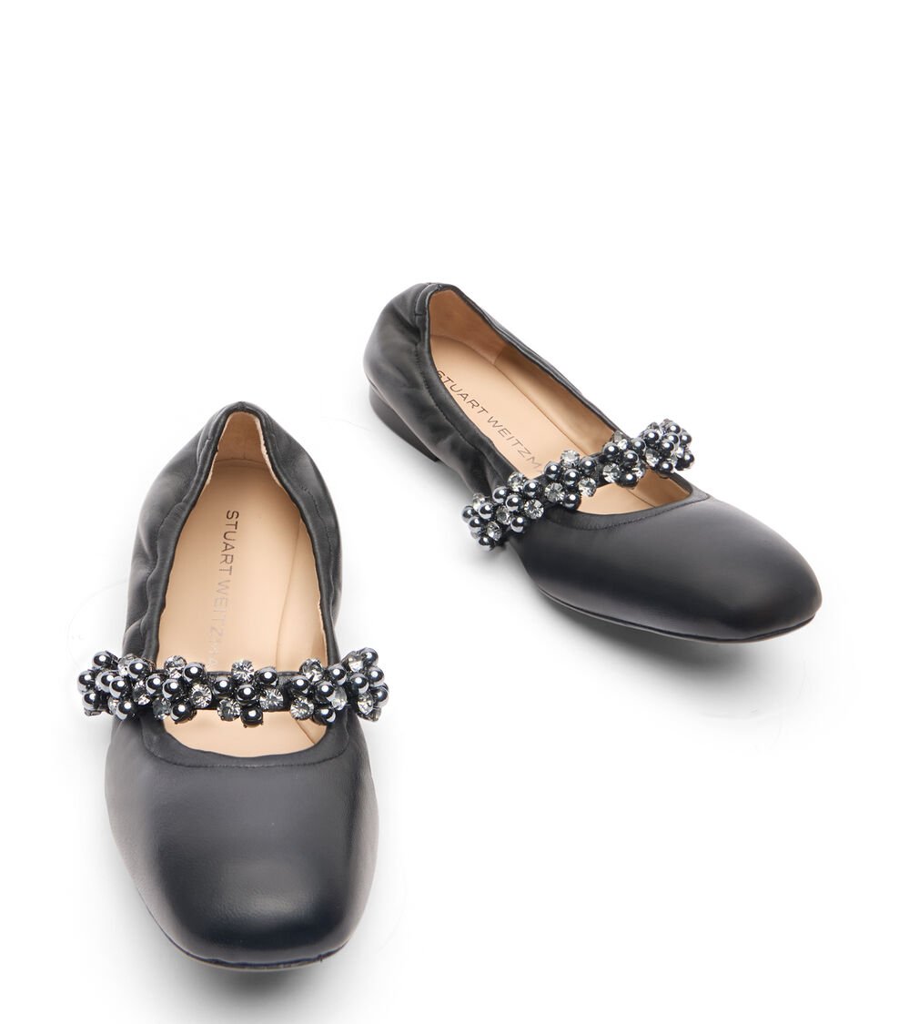 Stuart Weitzman POPPY BALLET FLAT En NEGRO/GRAFITO/NEGRO De Mujer | Stuart Weitzman®