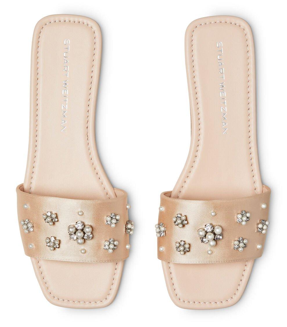 Stuart Weitzman POPPY FLAT SLIDE En BLUSH/CLARO/NATURAL De Mujer | Stuart Weitzman®