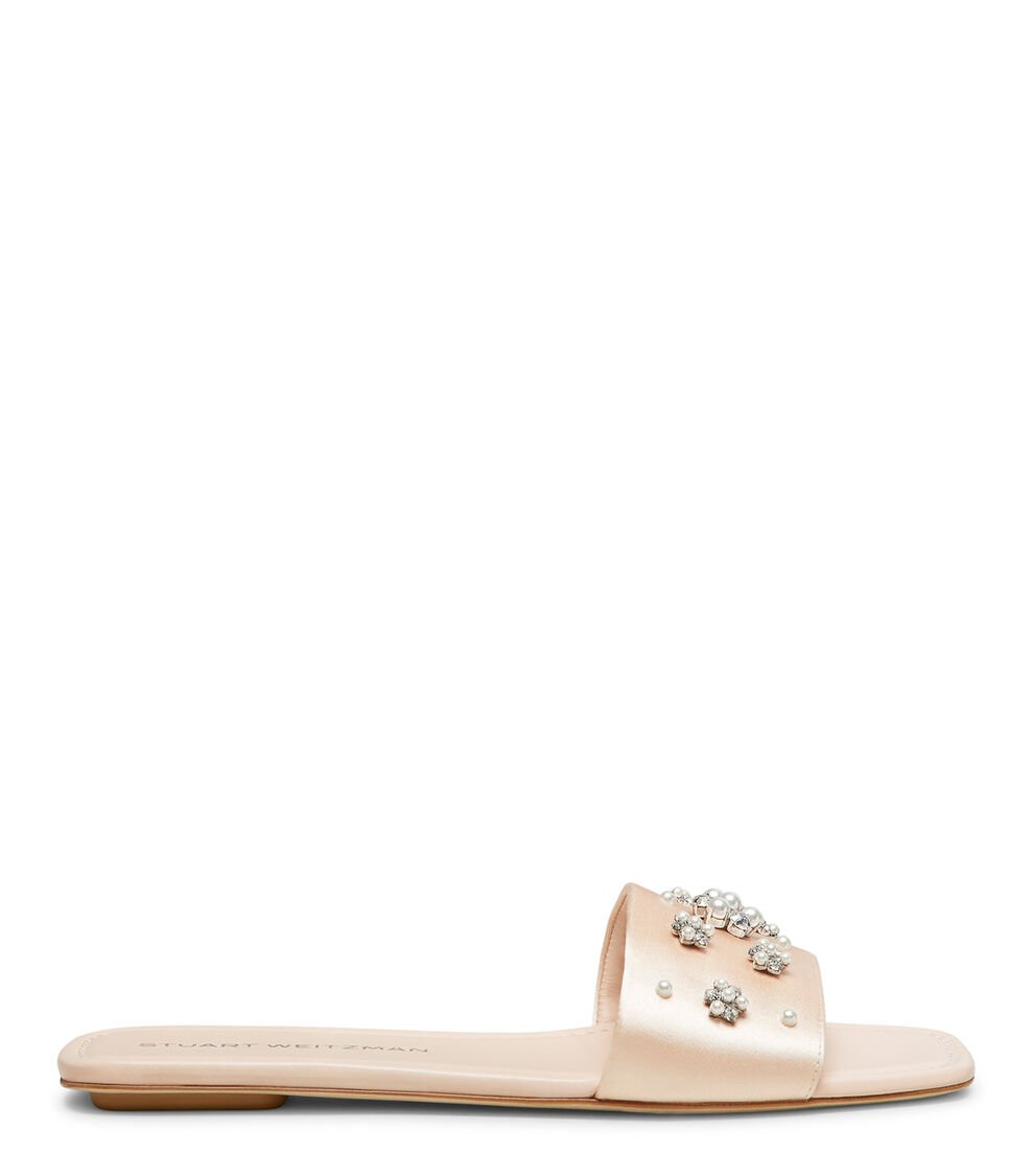 Stuart Weitzman POPPY FLAT SLIDE en BLUSH/CLARO/NATURAL de Mujer | Stuart Weitzman®