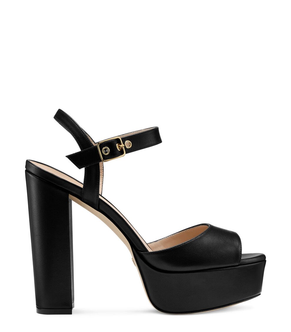 Stuart Weitzman RYDER 95 PLATFORM SANDAL en NEGRO de Mujer | Stuart Weitzman®