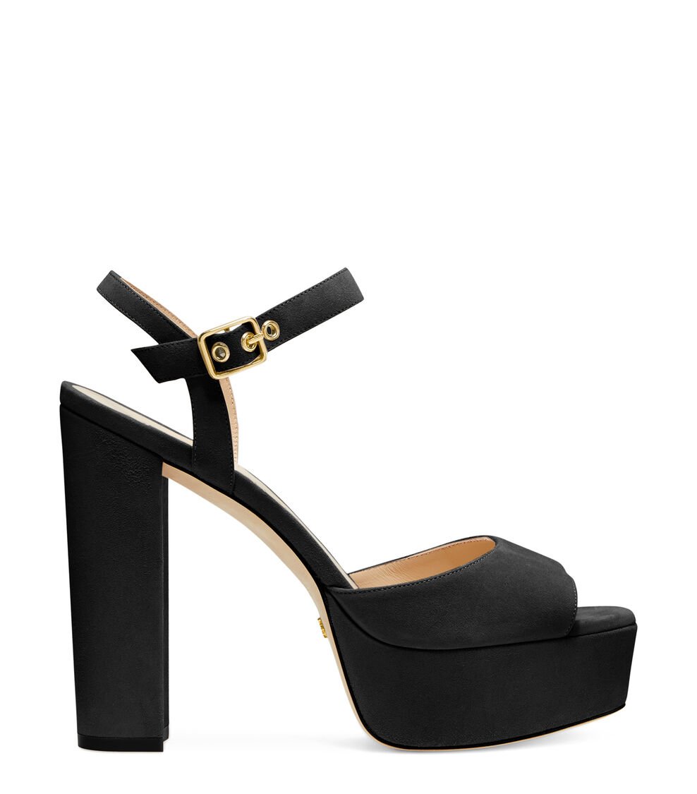 Stuart Weitzman RYDER 95 PLATFORM SANDAL en NEGRO de Mujer | Stuart Weitzman®
