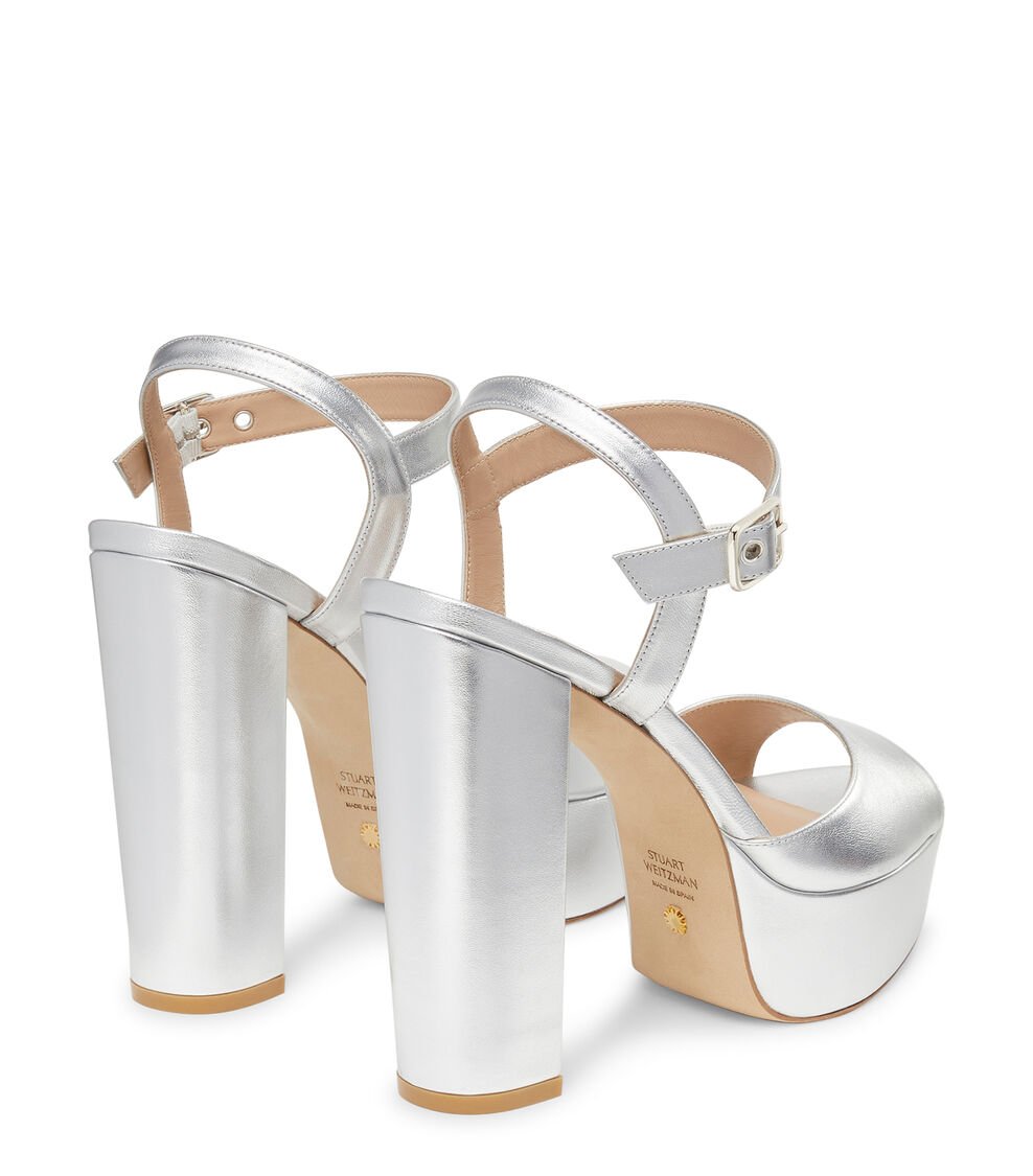 Stuart Weitzman RYDER 95 PLATFORM SANDAL En PLATA De Mujer | Stuart Weitzman®
