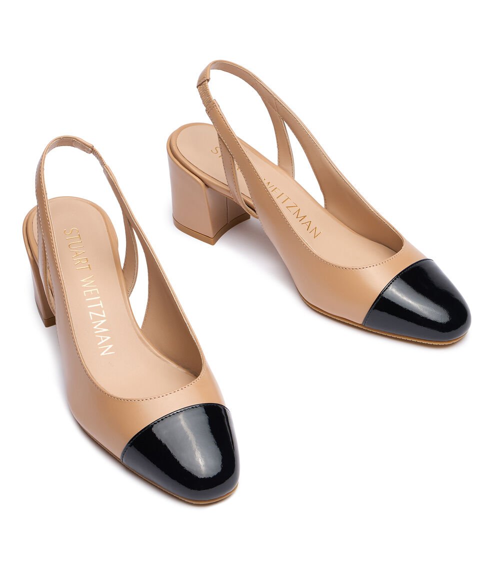 Stuart Weitzman SLEEK 50 SLINGBACK En ADOBE/NEGRO De Mujer | Stuart Weitzman®