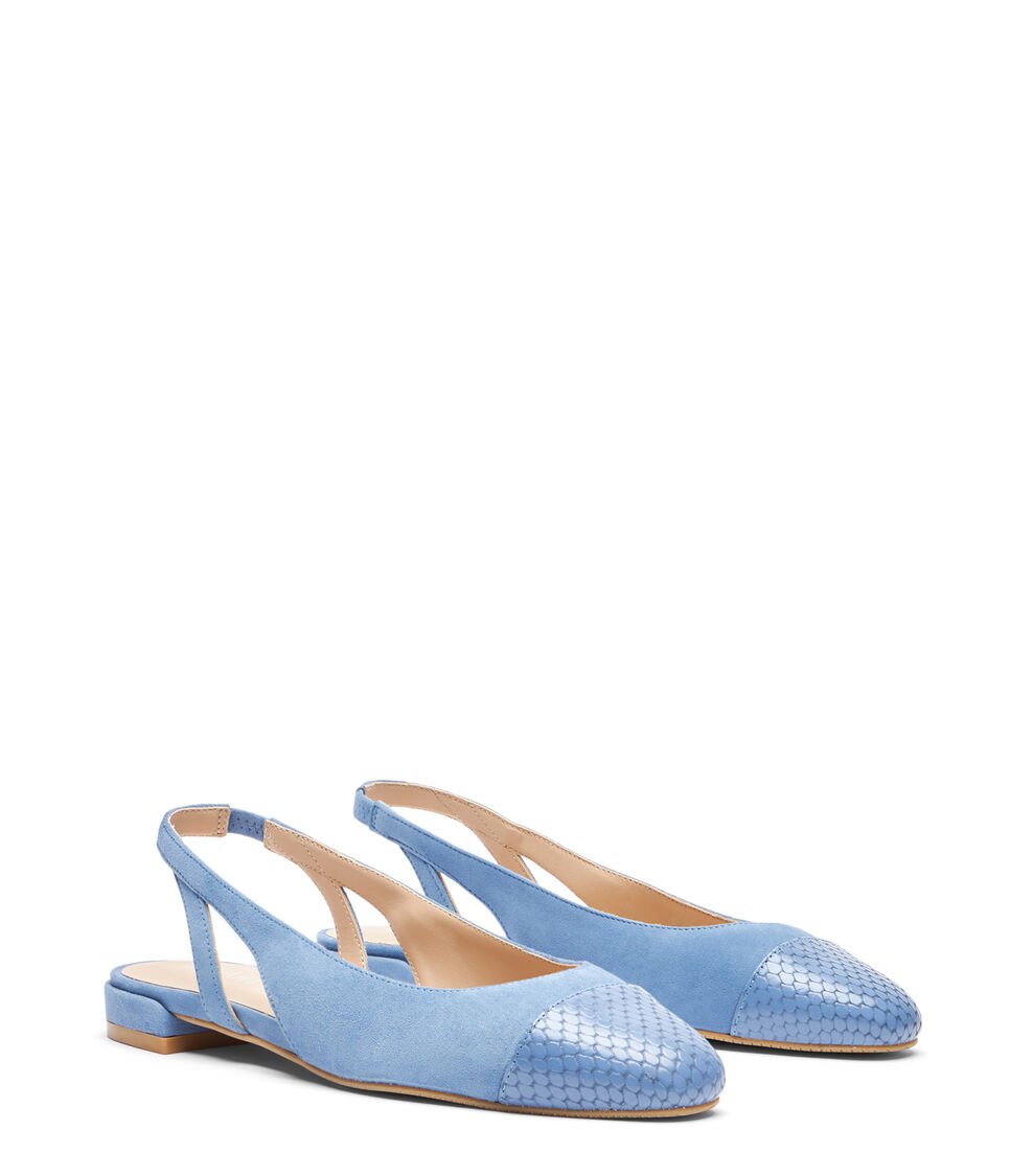 Stuart Weitzman SLEEK SLINGBACK En ACERO AZUL De Mujer | Stuart Weitzman®