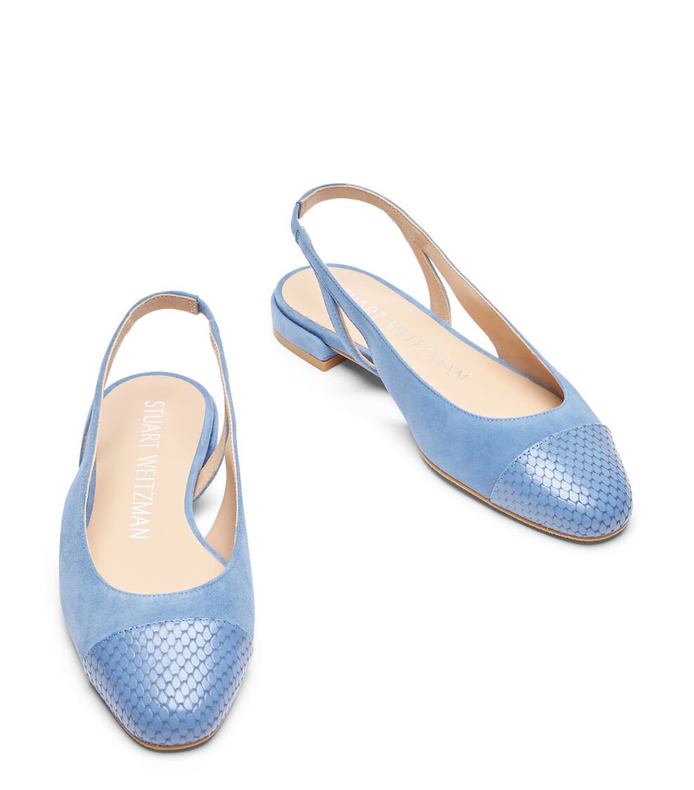 Stuart Weitzman SLEEK SLINGBACK En ACERO AZUL De Mujer | Stuart Weitzman®