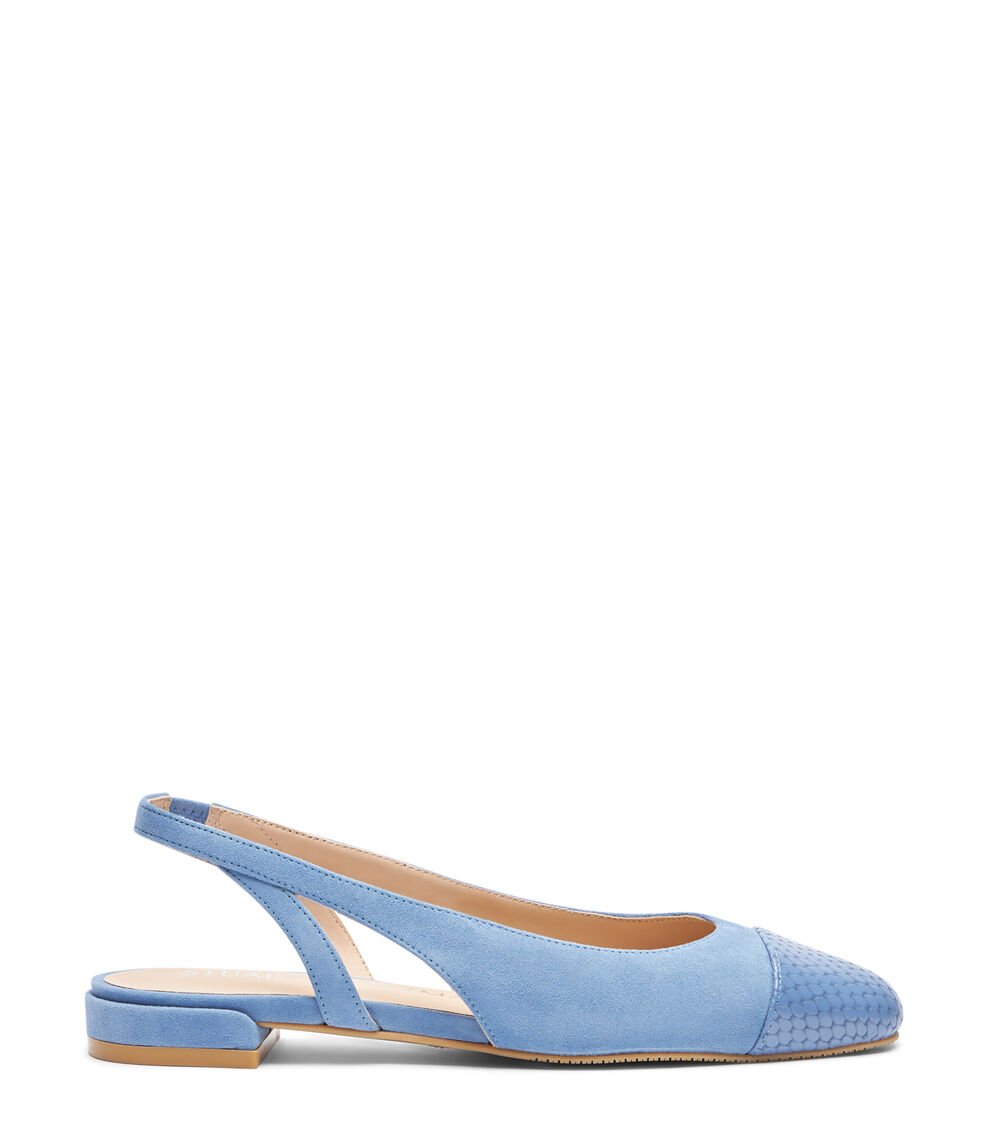 Stuart Weitzman SLEEK SLINGBACK en ACERO AZUL de Mujer | Stuart Weitzman®