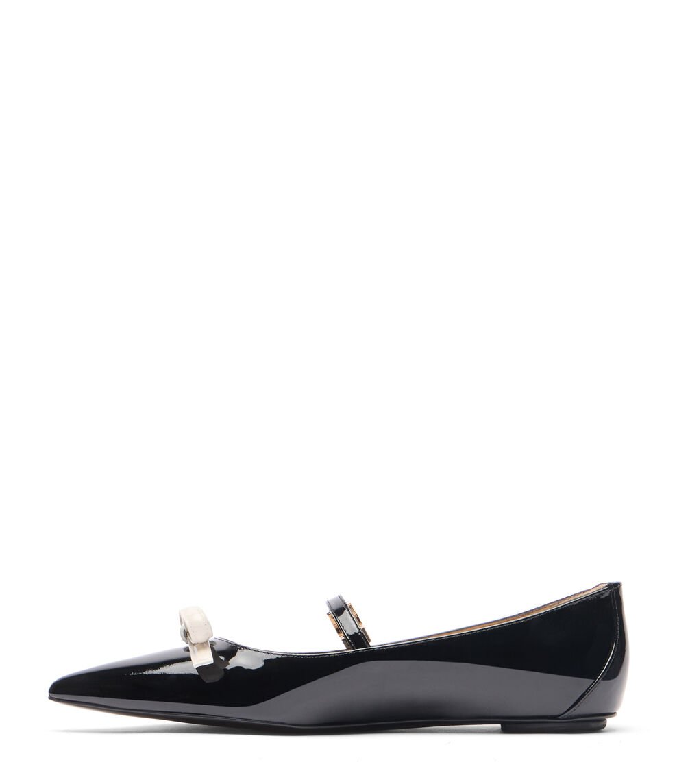 Stuart Weitzman STUART FELICITY MARY JANE FLAT En NEGRO/CREMA De Mujer | Stuart Weitzman®