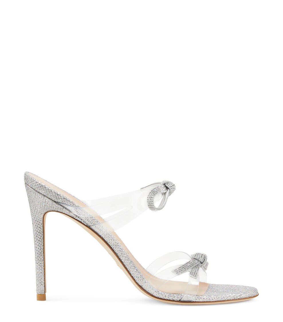 Stuart Weitzman SW BOW 100 SLIDE en CRISTAL de Mujer | Stuart Weitzman®
