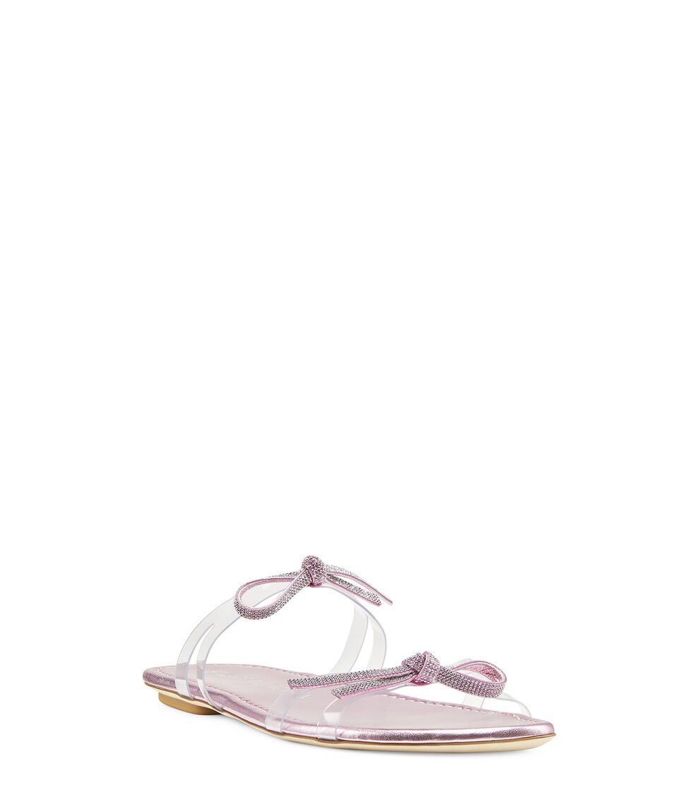 Stuart Weitzman SW BOW SLIDE En ALGODÓN DE AZÚCAR De Mujer | Stuart Weitzman®