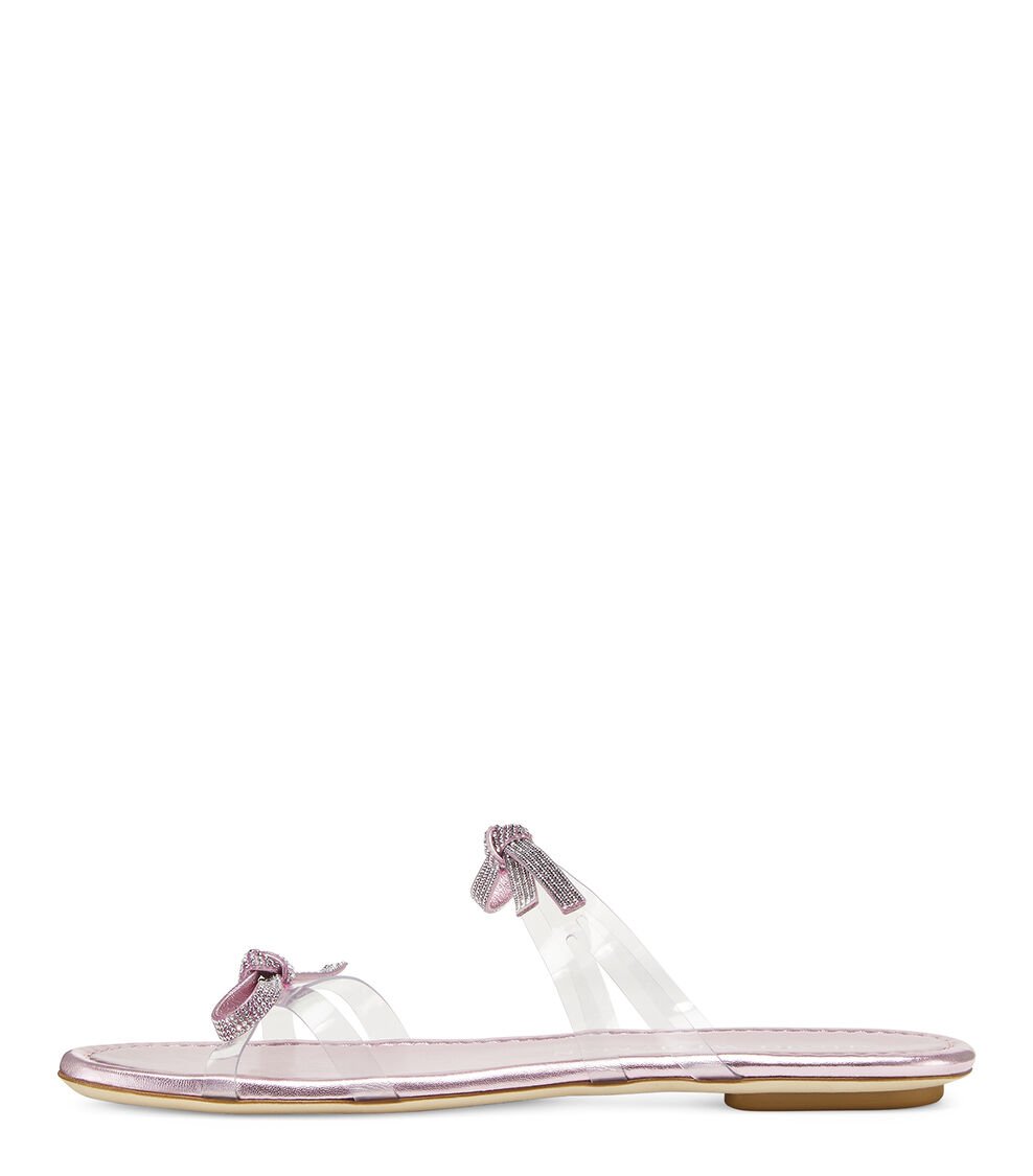 Stuart Weitzman SW BOW SLIDE En ALGODÓN DE AZÚCAR De Mujer | Stuart Weitzman®