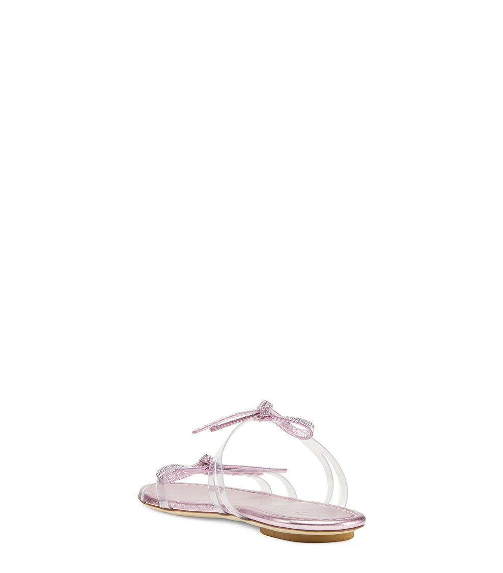 Stuart Weitzman SW BOW SLIDE En ALGODÓN DE AZÚCAR De Mujer | Stuart Weitzman®