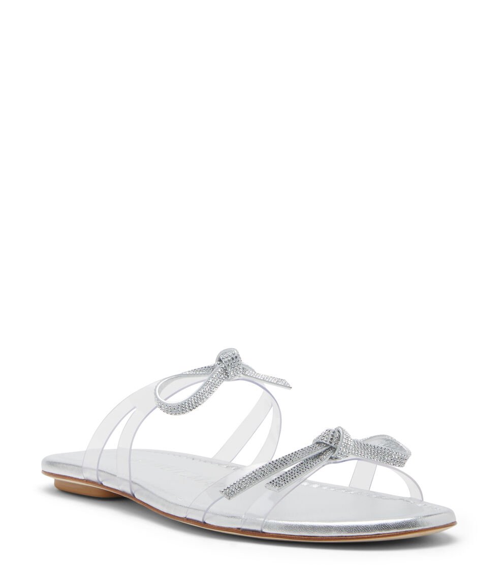 Stuart Weitzman SW BOW SLIDE En PLATEADO De Mujer | Stuart Weitzman®