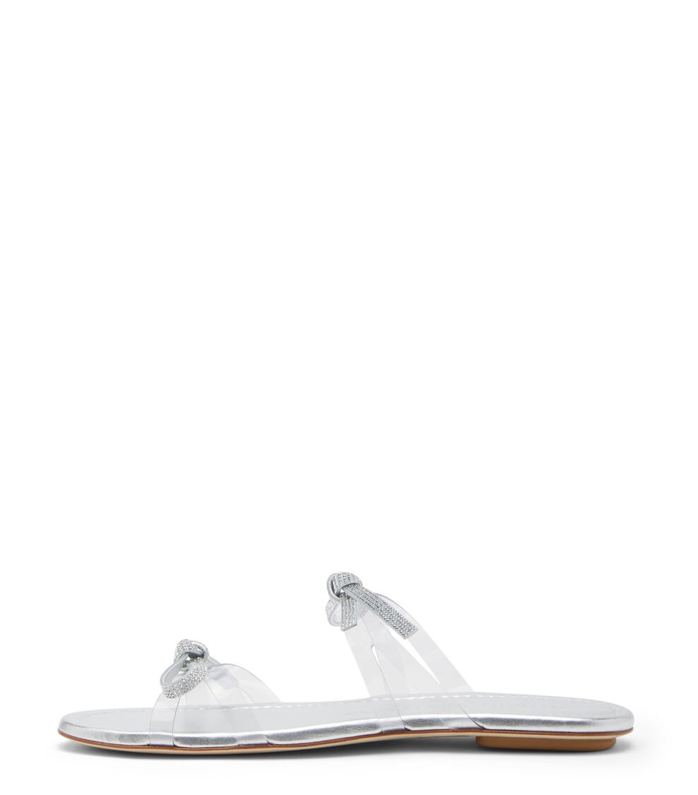 Stuart Weitzman SW BOW SLIDE En PLATEADO De Mujer | Stuart Weitzman®