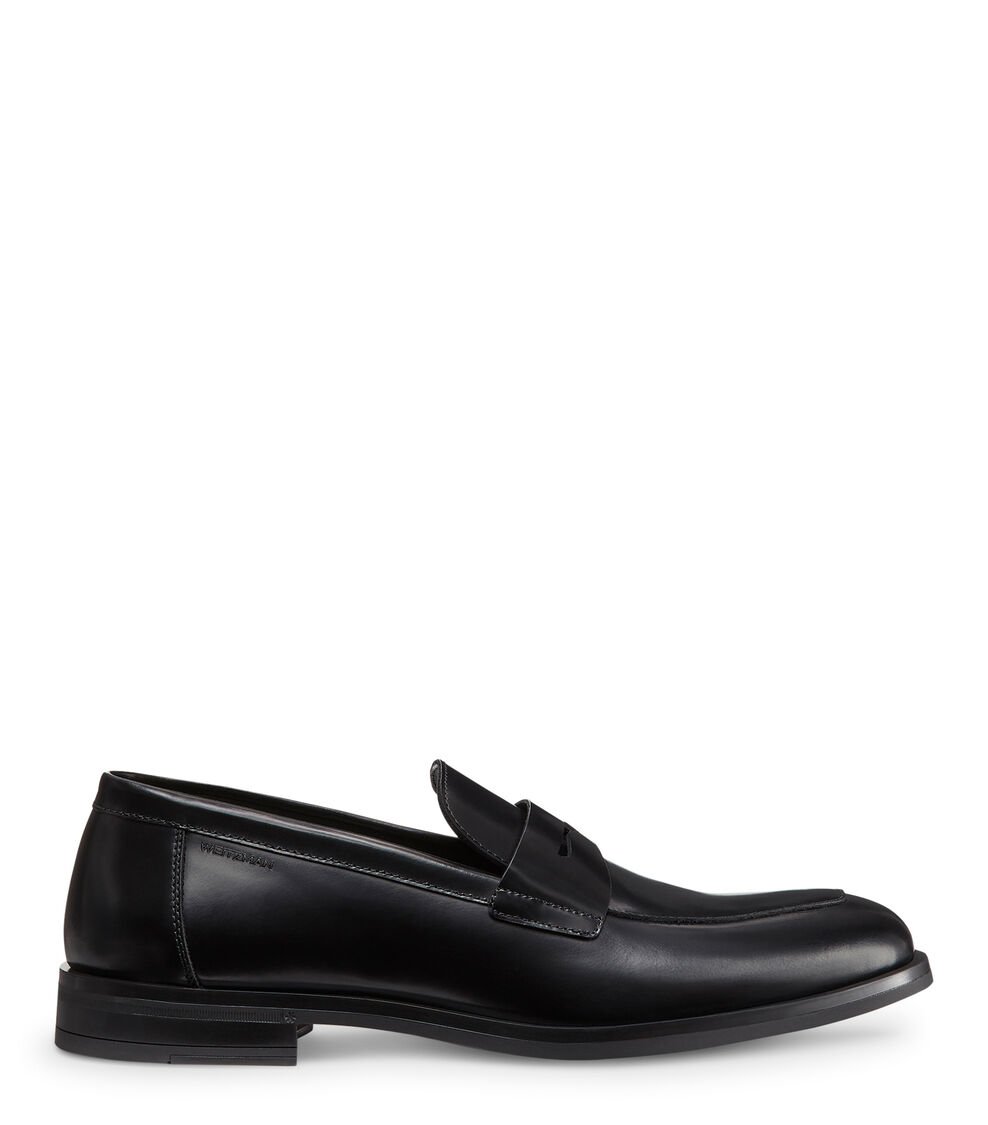 Stuart Weitzman SW CLUB CLASSIC PENNY LOAFER en NEGRO de Mujer | Stuart Weitzman®