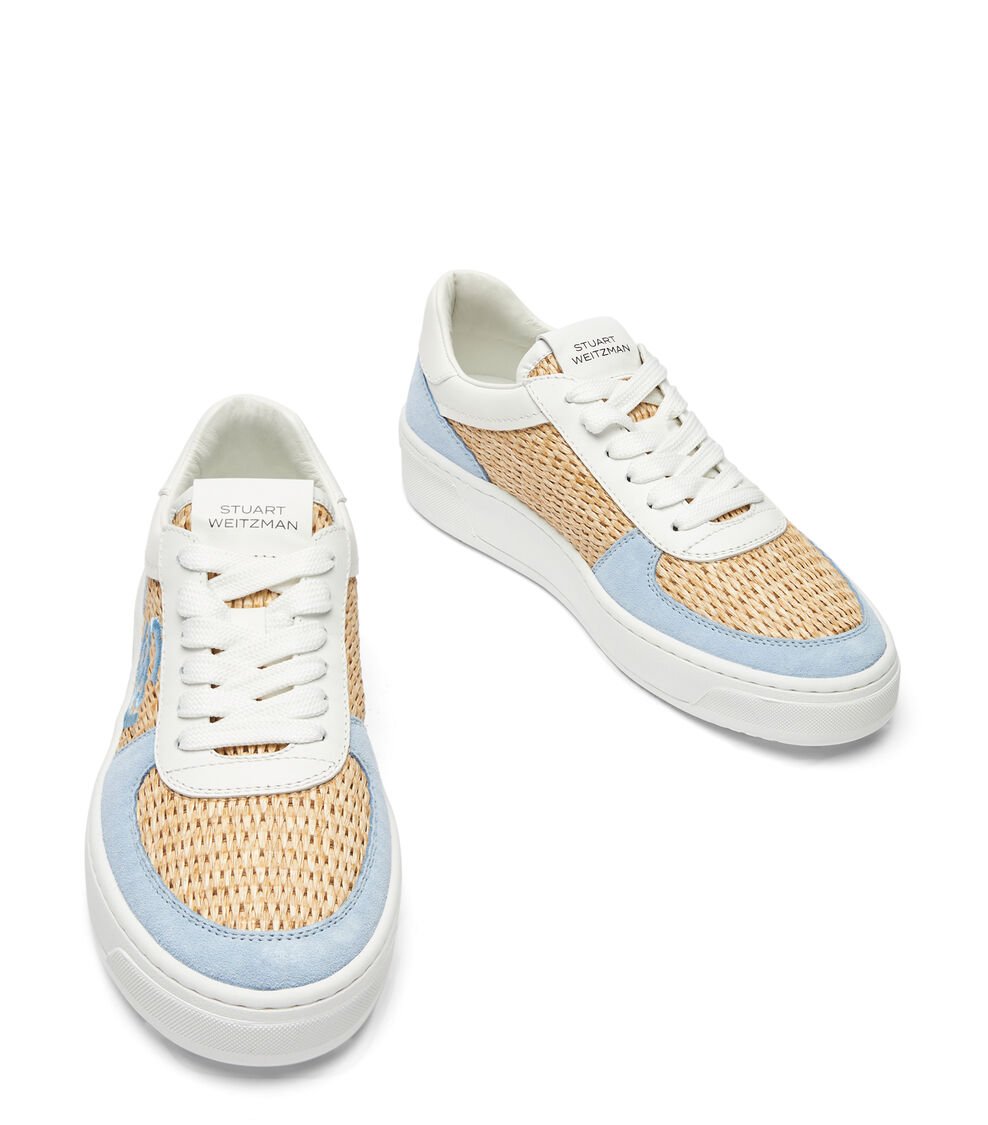 Stuart Weitzman SW COURTSIDE LOGO SNEAKER En AZULCIELO De Mujer | Stuart Weitzman®