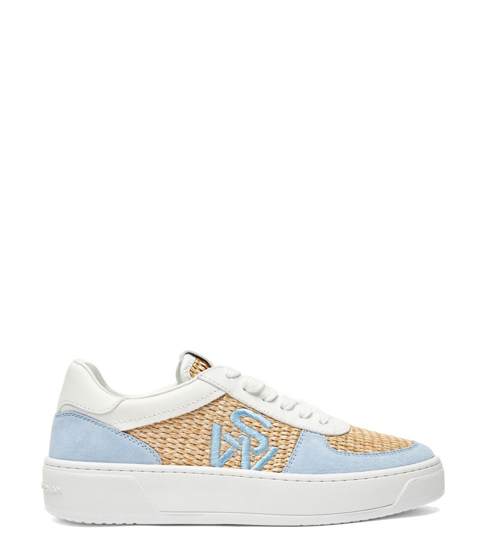 Stuart Weitzman SW COURTSIDE LOGO SNEAKER en AZULCIELO de Mujer | Stuart Weitzman®