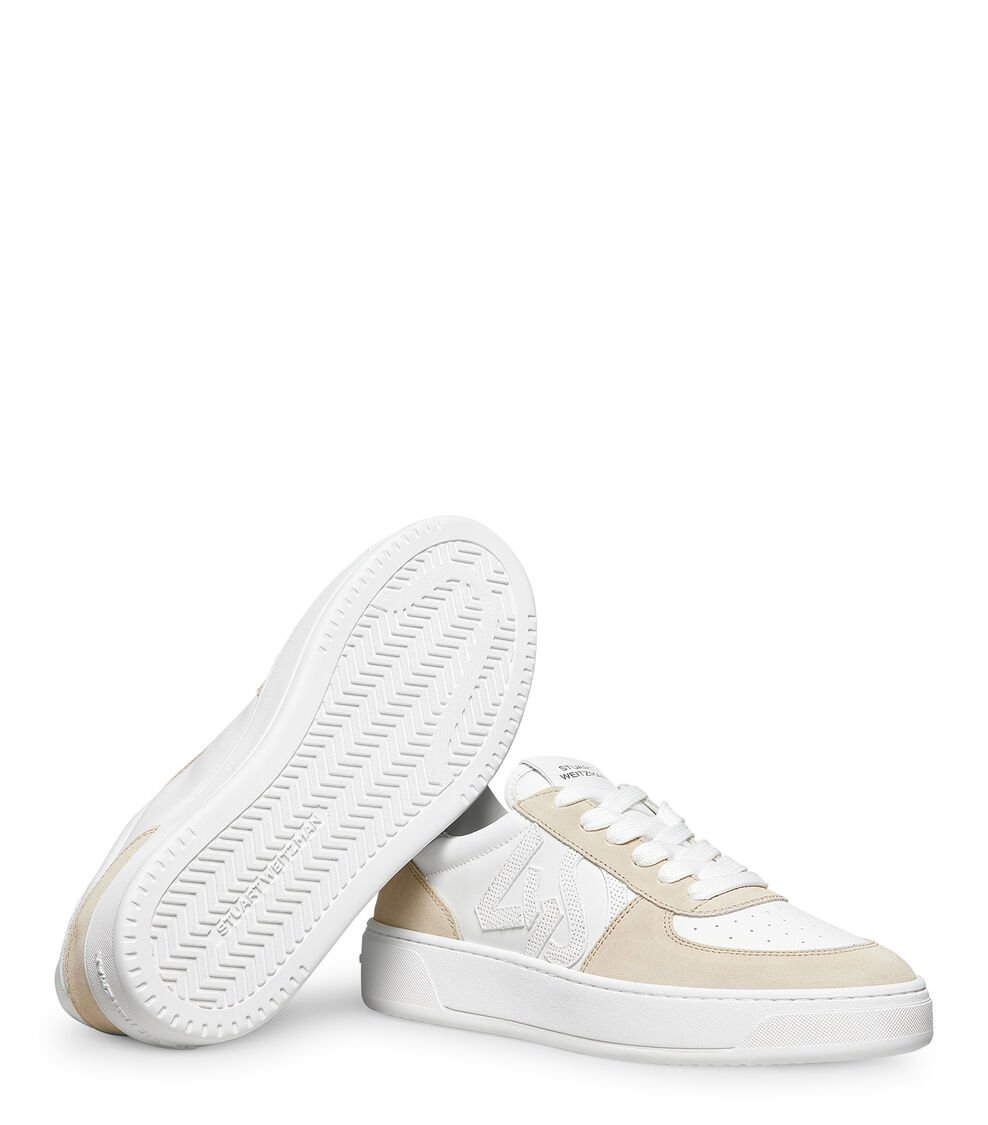 Stuart Weitzman SW COURTSIDE MONOGRAM SNEAKER En BLANCO/BEIGECLARO De Mujer | Stuart Weitzman®