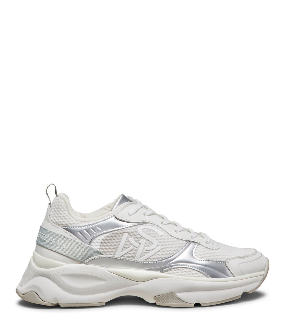 Stuart Weitzman SW TRAINER en BLANCO/GRIS FRÍO MULTI/GRIS FRÍO de Mujer | Stuart Weitzman®