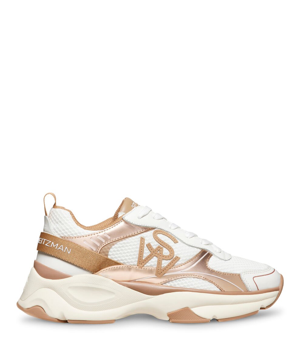 Stuart Weitzman SW TRAINER en BLANCO/TABACO de Mujer | Stuart Weitzman®