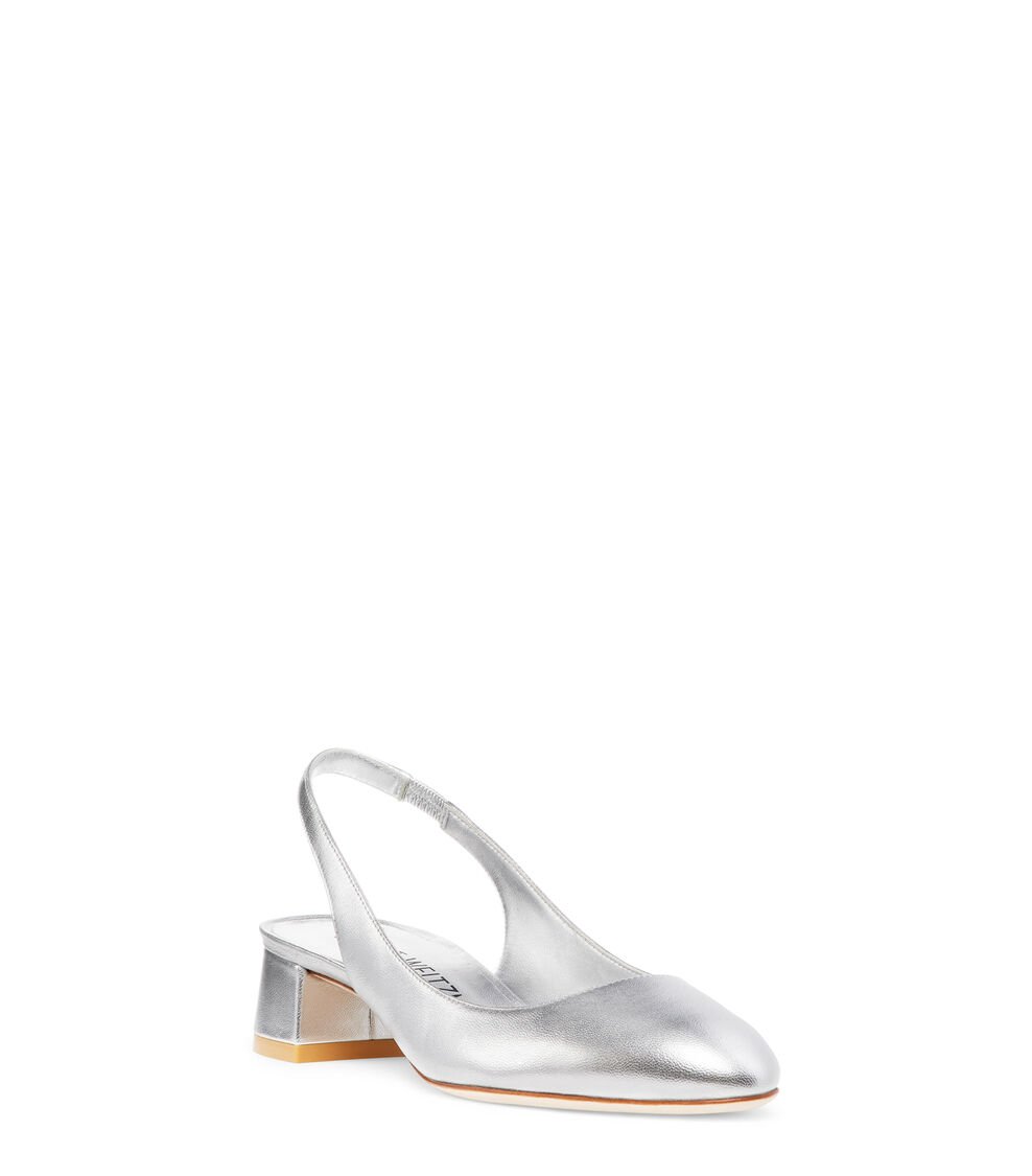 Stuart Weitzman VIVIENNE 35 SLINGBACK En PLATA De Mujer | Stuart Weitzman®