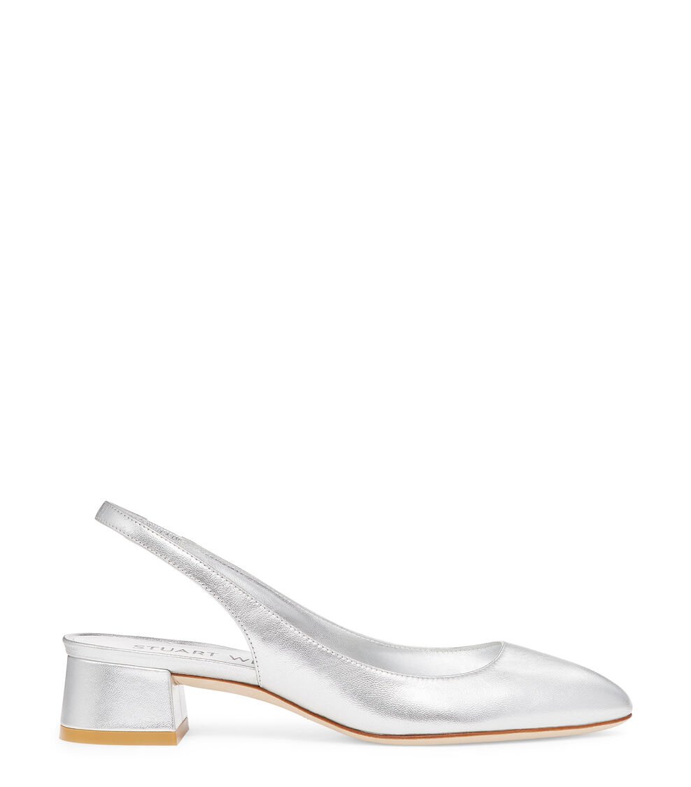 Stuart Weitzman VIVIENNE 35 SLINGBACK en PLATA de Mujer | Stuart Weitzman®