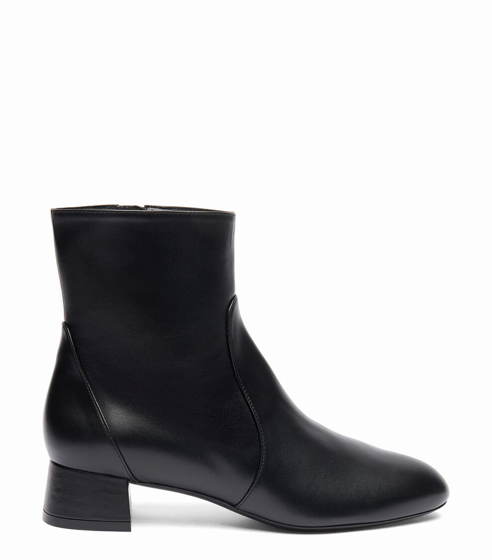 Stuart Weitzman VIVIENNE 35 ZIP BOOTIE en NEGRO de Mujer | Stuart Weitzman®