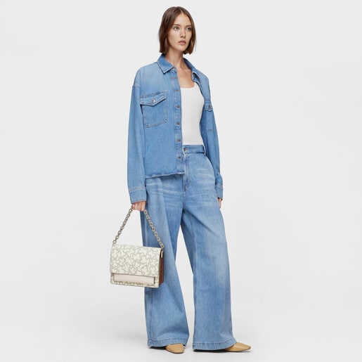 Tous Bandolera Mediana Audree Chain Beige Kaos Icon