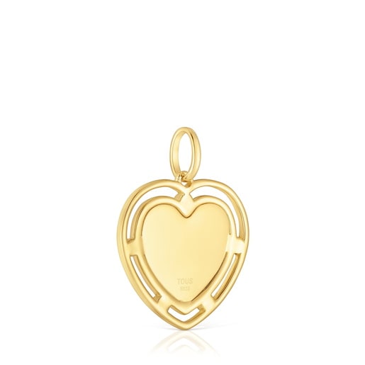 Tous Colgante Corazón Con Baño De Oro 18 Kt Sobre Plata Y Topacios Medallions