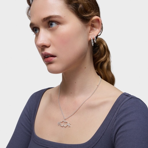 Tous Colgante De Plata Motivos Flecha/corazón Medallions