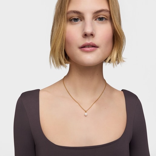 Tous Colgante Pequeño Con Baño De Oro 18 Kt Sobre Plata Y Perla Cultivada Medallions